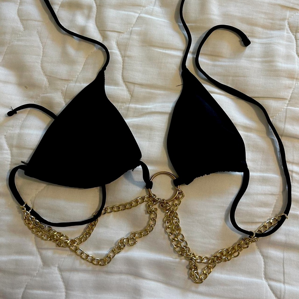 Black Shein chained swimsuit, never worn, Size S but could also fit XS.